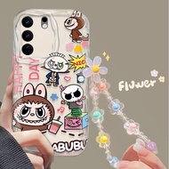 Casing Compatible For VIVO V29 PRO V29E A Transparent Anti-fall silicone Gloves V2251 Cartoon charac