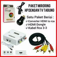 Paket HDMI Lengkap dari PS3 STB Laptop ke TV Tabung Converter HDMI to AV RCA HDMI2AV Kabel RCA to RC