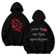 Jaket Sweater Hoodie Black Edition My Lips Apocalypse Printed Hooded Sweatshirt for Men Women