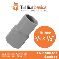Reducer, straight connection, oversock, TS 3/4" x1/2" trillion