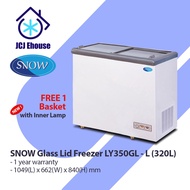 SNOW FREEZER / SNOW GLASS LID CHEST FREEZER LY350GL - L ( 320L ) / WITH INNER LAMP