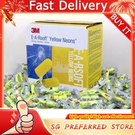 100 Sets Pairs - 3M 312-1250 Ear Plugs Yellow Neon Soft Foam