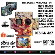 GOPRO HERO 4 , HERO 5 , HERO 6 , HERO 7, SJCAM 5000 , XIAOMI YI CAM 2K STICKER SKIN (DESIGN 427)