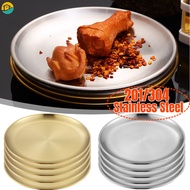 Round 201/304 Stainless Steel Camping Barbecue Plates Nordic Style Buffet Dinner Plate Home Kitchen 