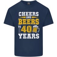 40Th Birthday 40 Year Old Funny Alcohol Mens Cotton T-Shirt Tee Top