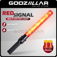 (54CM) Traffic Stick Baton Light 2 Mode Signal Road Control Warning Light LED Safety Stick Red Lampu