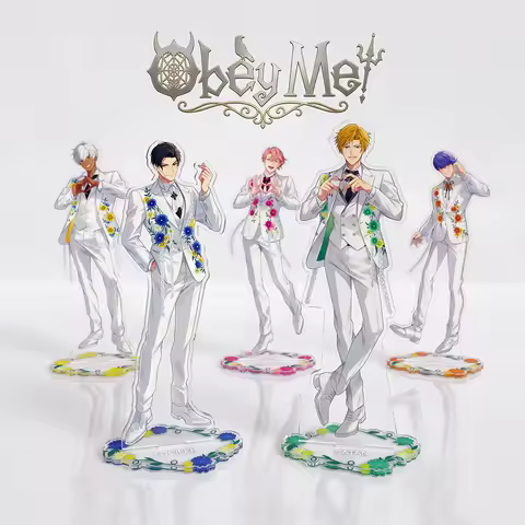Anime Obey Me! 2026 New Style Lucifer Mammon Leviathan 15CM Double Sided Acrylic Stand Keychain Desk