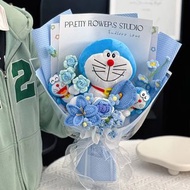 （🔥現貨任何時間可交收／早鳥團購優惠价）熊貓鬆弛熊畢業花束hello kitty玉桂狗三眼仔大口仔蠟筆小新大眼仔Melody庫洛米💯史迪仔比卡超面包超人多啦A夢熊博士卡通畢業公仔💯畢業花束、畢業禮物、