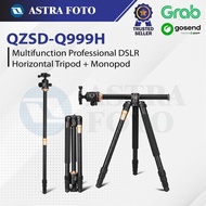 QZSD Q999H Multifunction Professional DSLR Horizontal Tripod + Monopod - Black