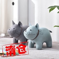 Children's cartoon small bench animal stool household elephant-shaped low stool solid wood stool cre