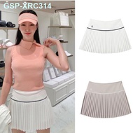 Korean golf women's pleated white badminton tennis sports gray fashionable casual anti-exposure skirt J.LINDEBERG Titleist DESCENNTE Korean Uniqlo ❉♘☬