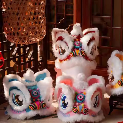 Chinese Lions Dance Hat Chinese New Year Decorations DIY Lions Dance Cap Crafts Kit Chinese Dragon H