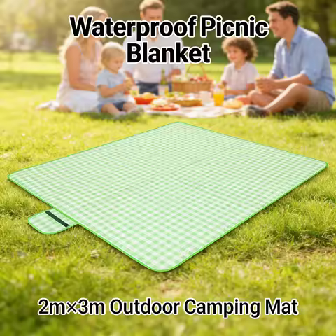 2m X 3m Waterproof Picnic Blanket Foldable Lightweight Outdoor Camping Mat For Beach Hiking Travel E