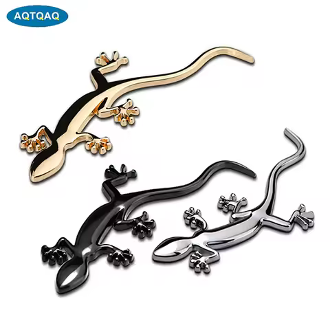 AQTQAQ 3D Metal Gecko Badge Logo Stickers for Audi A1 A3 S3 8V A4 B7 B8 A5 A6 C6 C7 Q2 Q3 Q5 SLINE Q