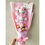 Hello kitty soap flower bouquet + box + Fererro