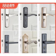 🚓Door Lock Household Universal Bedroom Indoor Room Aluminum Alloy Door Handle Handle Lock Bathroom Wooden Door Old-Fashi