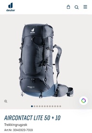 全新德國 Deuter 男士 50L + 10L 輕量登山背囊 行山背包 Aircontact Lite 50+10 Trekking Backpack