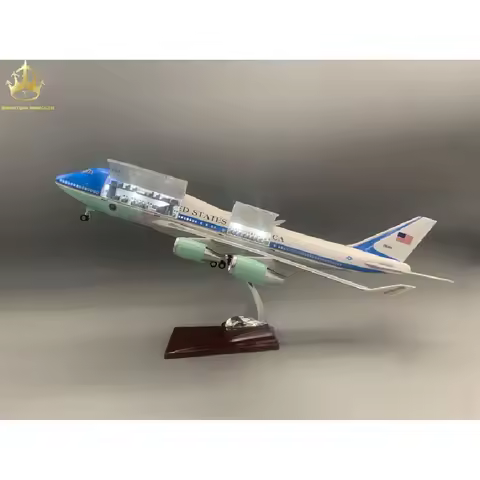 Boeing 747 Air Force One 1:160 Scale Model - Presidential Aircraft with Opening Doors, LED Lights & 