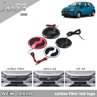 perodua axia new 2023-2025  car carbon fiber led logo emblem frame garnish accessories axia baru skh