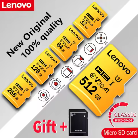Lenovo NEW 512GB SD Memory Card 256GB 512GB Micro SD Card V60 U3 Flash Cards TF Card Memory Microsd