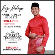 [RED &amp; PINK SET] Baju Melayu Nabil Ahmad by JAKEL Baju Melayu Cekak Musang Baju Raya Slim Fit