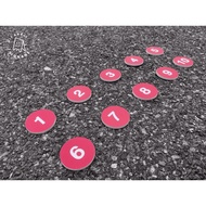 (Red) Table Number Sign Arrangement Set Of 10 Pieces/20 Pieces Cute Numbers Cue Cards Red Plastic Wo