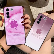 Vivo V27 / Vivo V27e four-leaf clover case, lucky, peaceful, fortune, beautiful model, cheap price