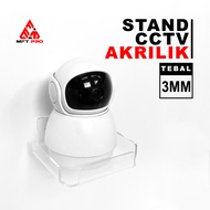 MFT Pro Acrylic CCTV Stand - Multipurpose CCTV Wall Mount Shelf - Transparent CCTV Stand Holder Brac