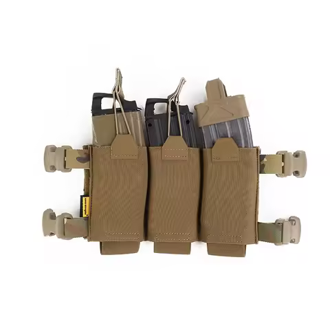 Emersongear 5.56 Triple Magazine Pouch Open Top Elastic LV Placard Mag Pack Panel Hunting For Huntin