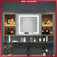 Bathroom cabinet solid wood smart mirror cabinet separate wall mounted bathroom storage mirror with light shelf anti-fog vanity mirror