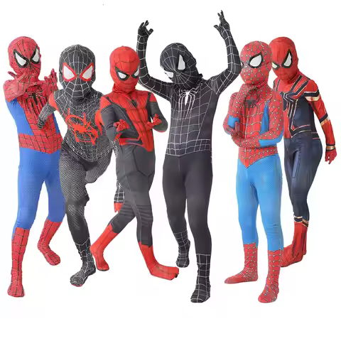 2025 New Sizes 100-190 Spiderman Clothes Anime Superhero Expedition Iron Man Hero No Return Hallowee