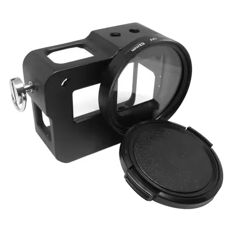 FEICHAO CNC Aluminum Alloy Protective Case Cage for GoPro Hero 7 6 5 Black with 52mm UV Lens Cage fo