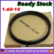 Alloy Rim Excel Takasago Asia 160-18 100% Original EXCEL ASIA ALLOY RIM GELUNG GELONG READY STOCK HITAM BLACK