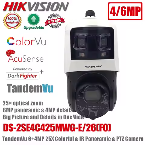 Original Hikvision ColorVu DS-2SE4C425MWG-E/26(F0) TandemVu 6+4MP 25X Colorful & IR DarkFighter AcuS