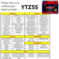 OSIMA GTZ5-S GEL Battery 12V 5AH Motorcycle Battery