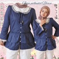 KATUN Vintage Himeka | Rora Polkadot Blouse | Cotton Polka Dot Blouse - Cute Korean Blouse