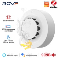 ROVF Tuya WiFi Zigbee Smart Smoke Alarm Detector Fire 90 dB Fire Alarm Home Security System