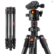 K&amp;F CONCEPT Portable Camera Tripod Stand Carbon Fiber 162cm/63.78 Max. Height 8kg/17.64lbs Load Capacity Low Angle Photography Travel Tripod with Carrying Bag for DSLR Cameras Smar