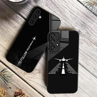 Popular Travel Aircraft 02 Tempered Glass Phone Case For Samsung Galaxy A11 A14 A20 A30 A22 A32 A33 