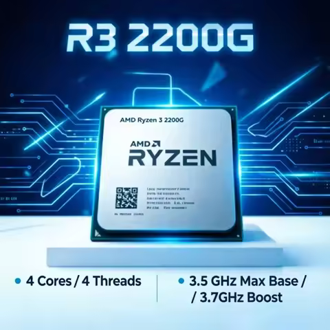 AMD Ryzen 3 2200G R3 2200G 4 Cores 4 Threads 3.5GHz Socket AM4 DDR4 Desktop CPU for PC Build Upgrade