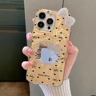 Cute Hello Kitty Mirror 3D Bow Case For POCO F5 M7 X7 M6 X5 X6 Pro M5S M5 M4 C85 C71 C61 C65 C75 Gir
