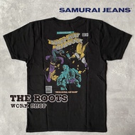 ((Pure Cotton Ready Stock) Japanese Style SAMURAI JEANS SAMURAI Ding Foot Stand Printed Short Sleeve