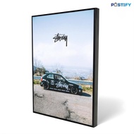 Stussy Civic F1 Poster Frame - Aesthetic Wall Decoration - Modern Vintage Retro Wall Display