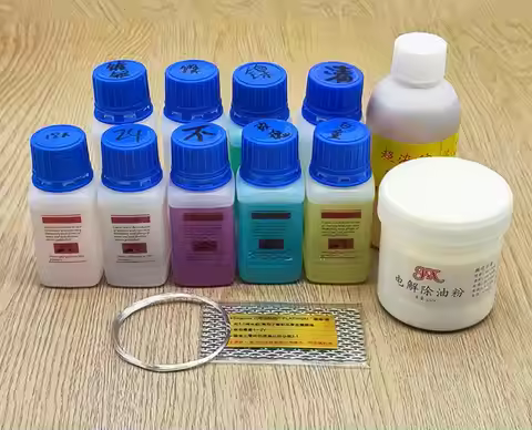 Gold Plating Solution Electroplating Kit Platinum Silver Rose Gold Plating Liquid Wax Removal Jewelr