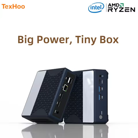 Texhoo MINI PC Zen+ Pocket AMD Ryzen7 3700U 8G DDR4 2400MHz 256G M.2 NVME SSD WIFI5 BT4.2 Windows 11