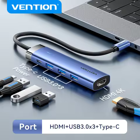 Vention 5 Ports USB C Hub Type C to HDMI 4K PD100W Fast Charge USB 3.0 HUB for Laptop MacBook Pro Do