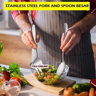 Stainless Steel Serving Set (Spoon + Fork) Buffet / Big Fork / Buffet / Katering / Catering/Spoon Bu