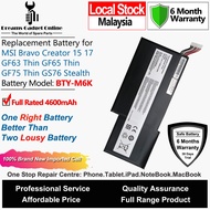 MSI Laptop Battery BTY-M6K 4600mAh for MSI Bravo Creator 15 17 GF63 Thin GF65 Thin GF75 Thin GS76 St