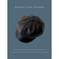 cap women cap Leather Women Design Retro Pumpkin Beret