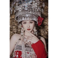 Ethnic Minority Headwear Head Wear Miao Hat New Guangxi Yunnan Guizhou Universal Miao Silver Jewelry National Style KSZR